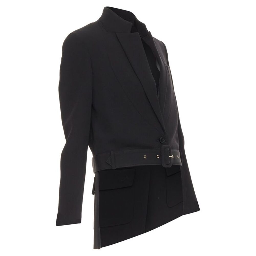 Givenchy wool belted high low tailcoat jacket